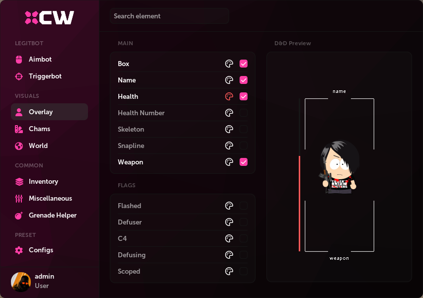CW Cheat Menu - Overlay Settings